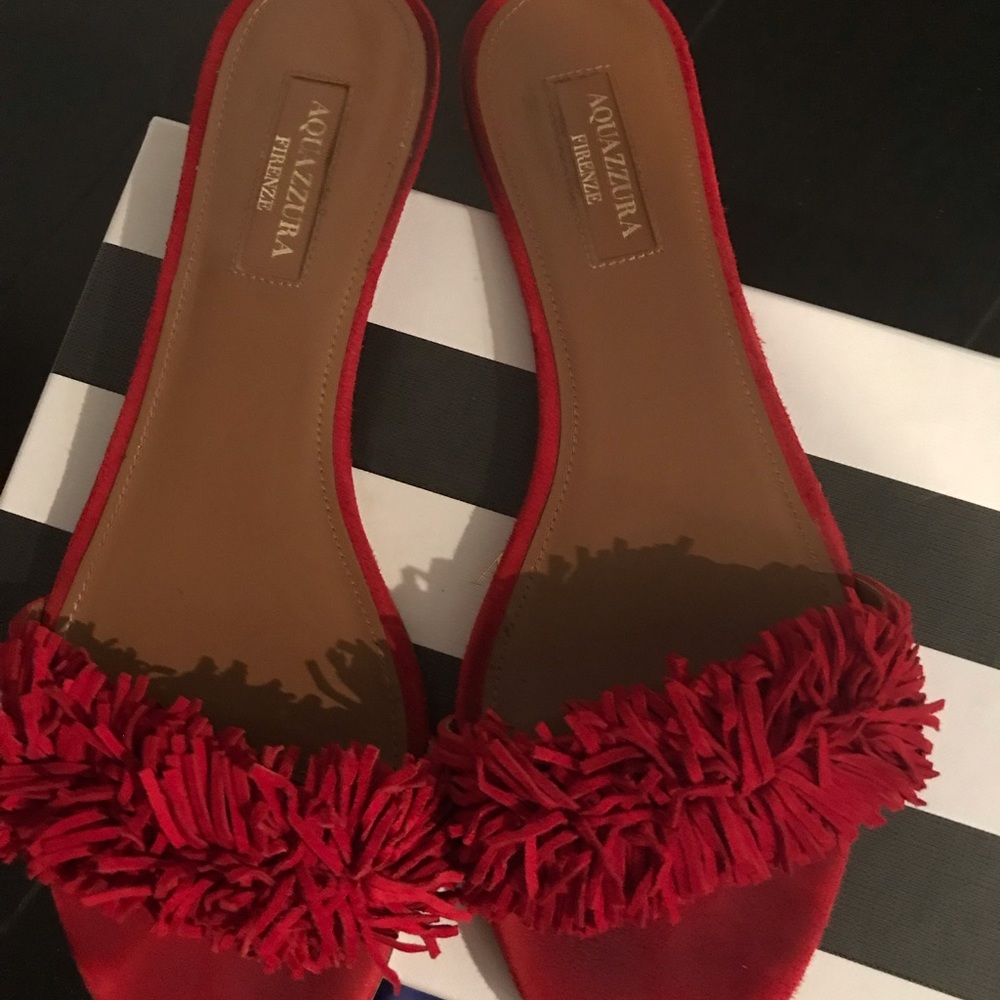 Aquazzura Red Slides - Like New - image 2
